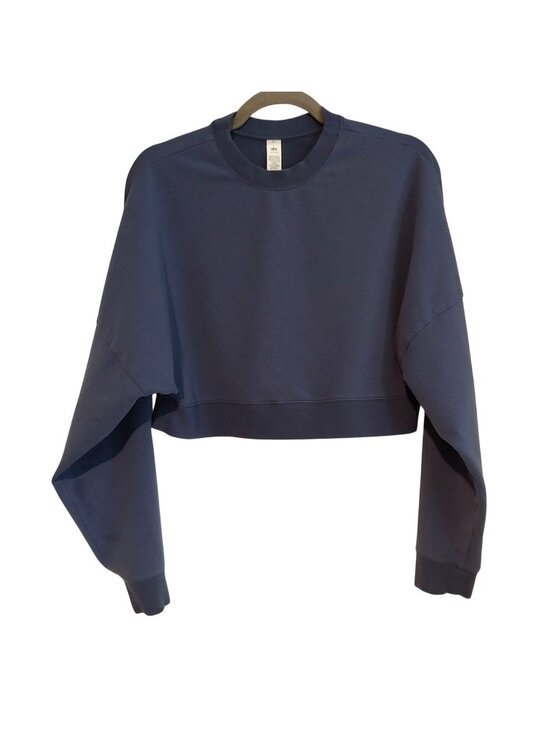 ALO Yoga Tops - Alo Yoga Blue Cropped Sweatshirt Soft Athleisure Activewear Y2k Cleangirl S